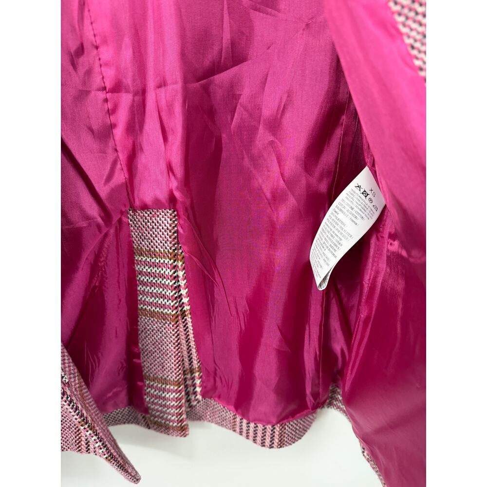 Y2K Imperial Pink Plaid Double Breasted Blazer Sz XS - Picture 6 of 11